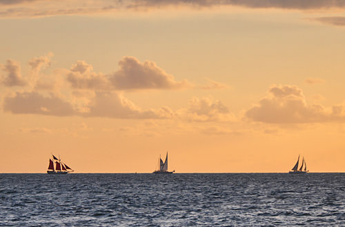 Ships Sailing in a Key West Sunset