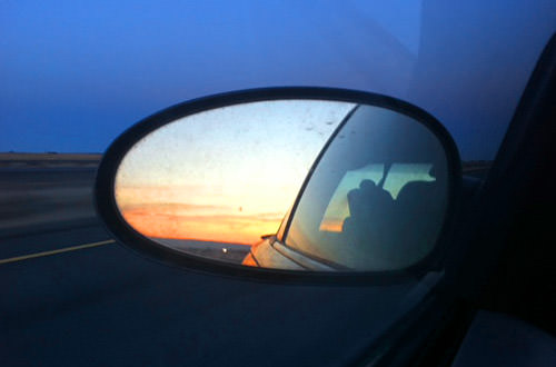 Rear View Mirror Sunset