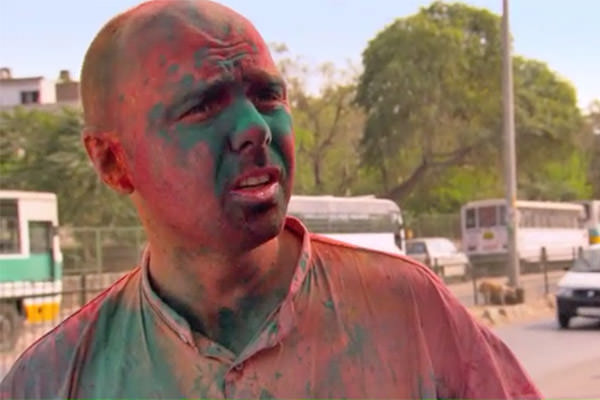 Karl Covered in Color on Holi
