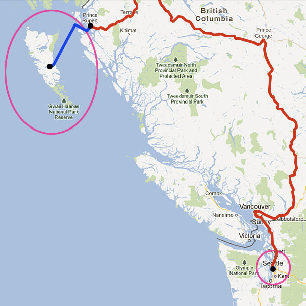 Map To Hadia Gwaii