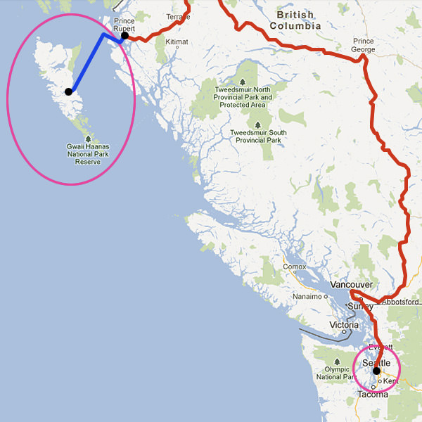 Map To Hadia Gwaii