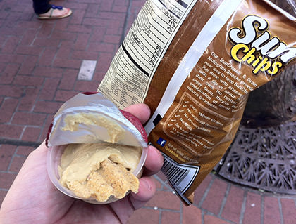 Sabra Hummus in my Hand!