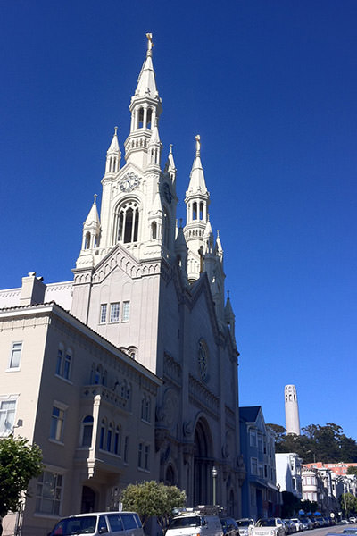 St. Peter and Paul Church with Coit Tower in the Background