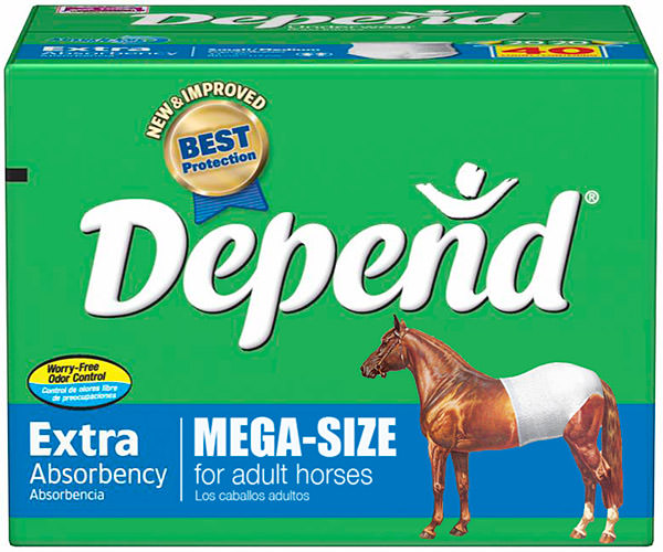 MEGA-SIZE Depend Undergarments for HORSES!