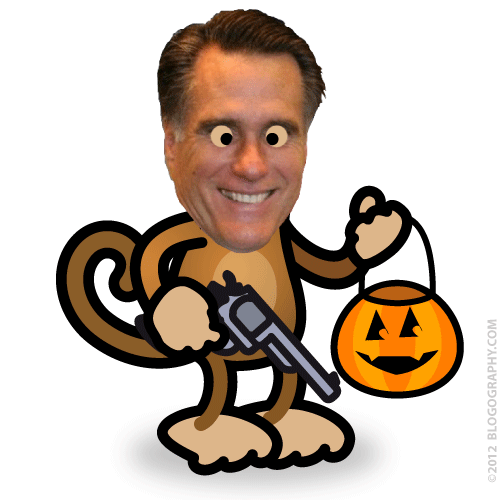 Bad Monkey Halloween as Mitt Romney