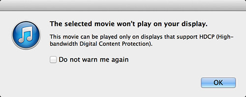 ITunes Can't Play Display