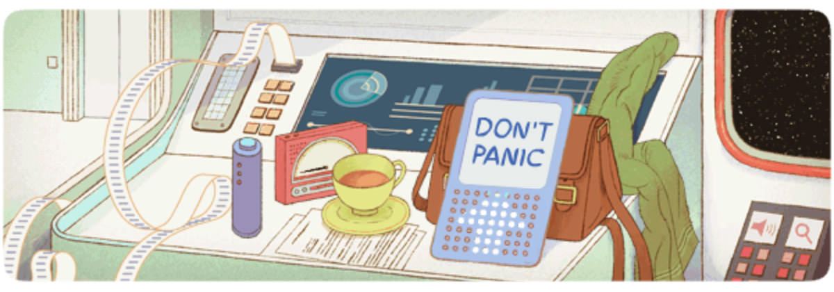 Douglas Adams Google Doodle