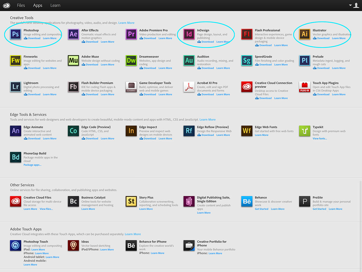 Creative Cloud Apps