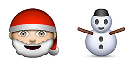 Happy Santa and Snowman EMOJI from Apple