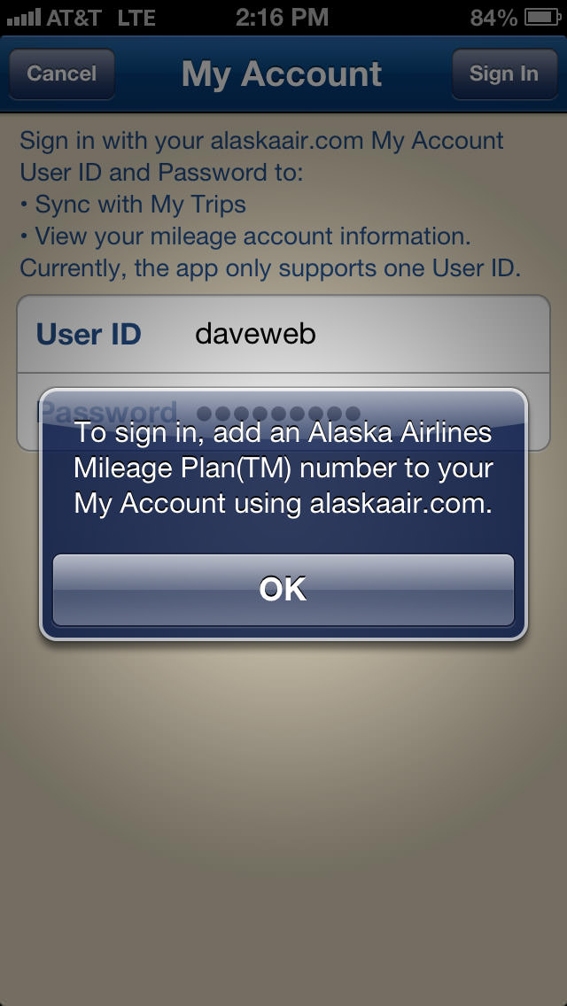 Alaska Airlines App FAIL Need Account