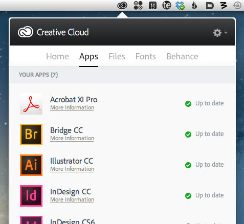 Creative Cloud Menu