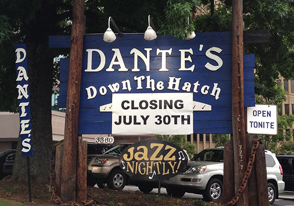 Dante's Down the Hatch Sign