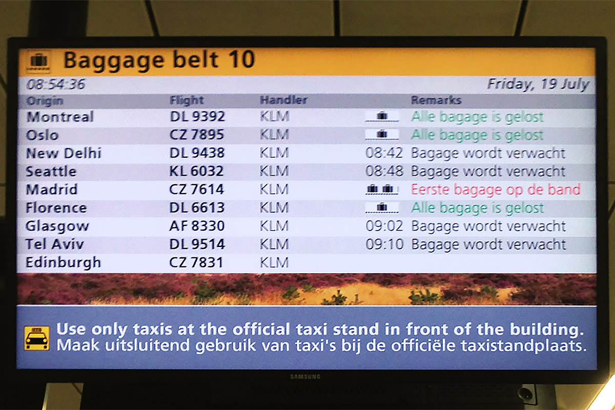 Schiphol Luggage Info