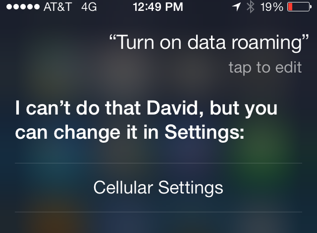 iOS 7 Siri Settings