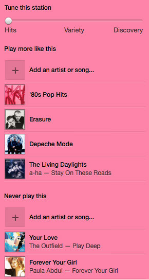 iTunes Radio Adjustments