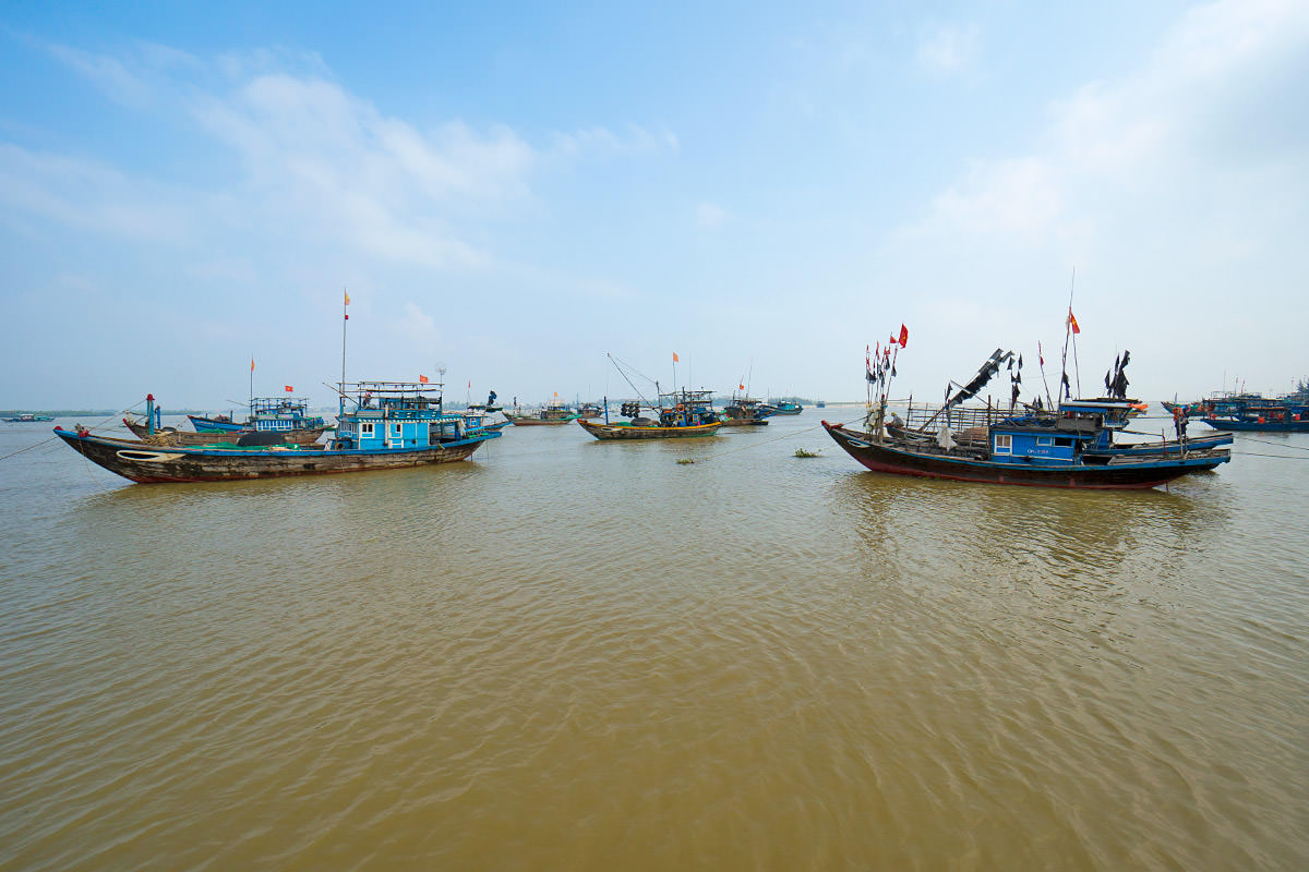 Boats in the Water Near Hoi An, Vietnam