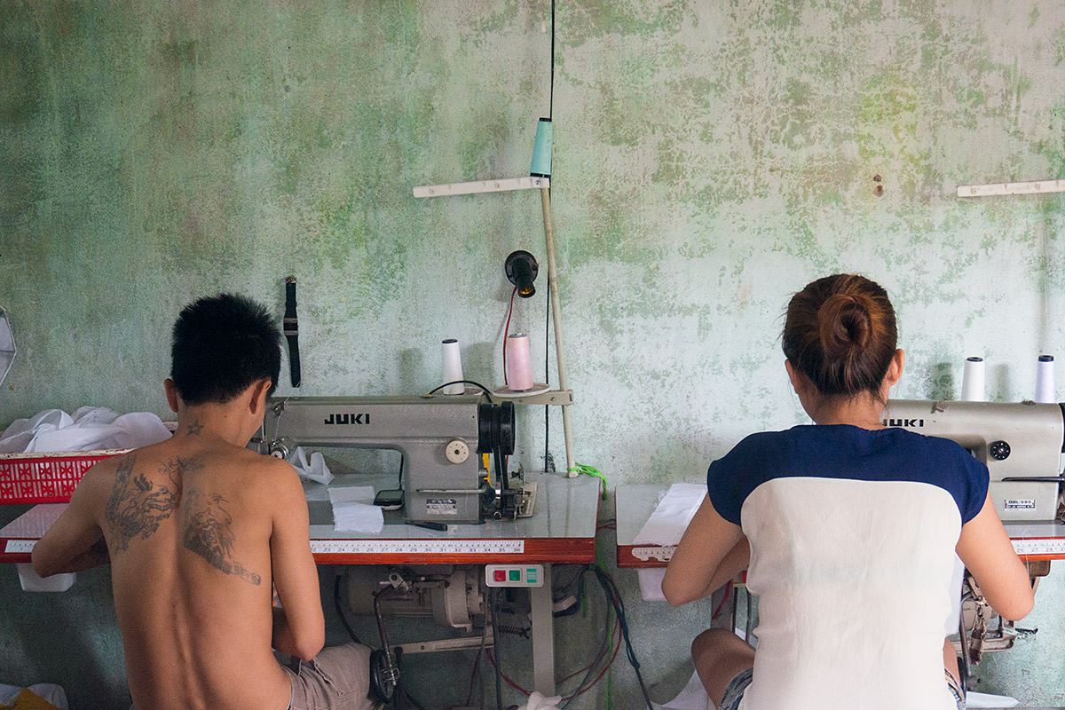 Young Vietnamese Sewing Workers