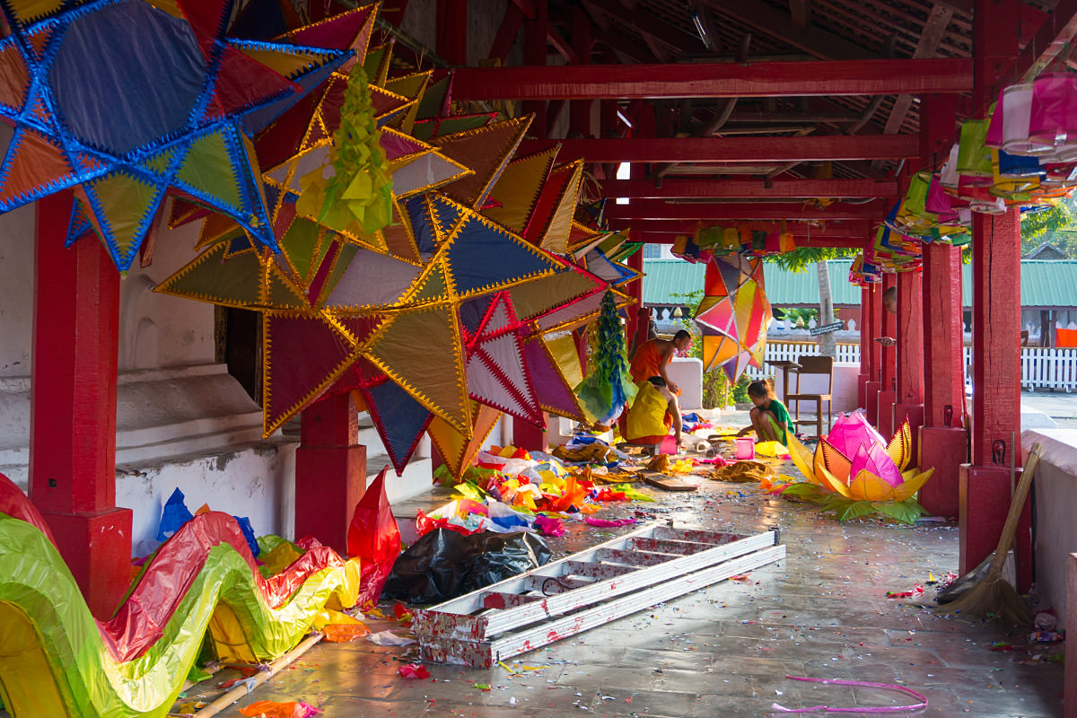 Novice Monks at a Temple in Luang Prabang, Laos