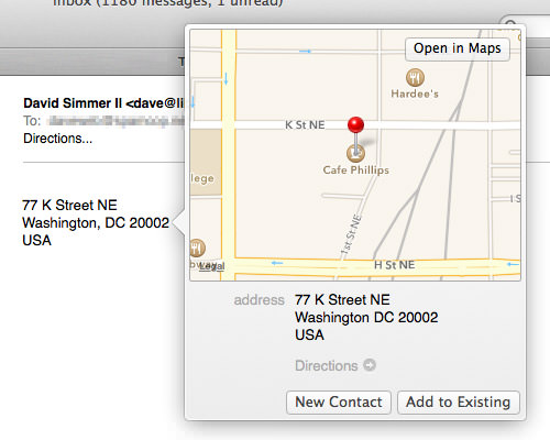 Mavericks Mail Maps