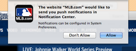 Mavericks Web Alerts