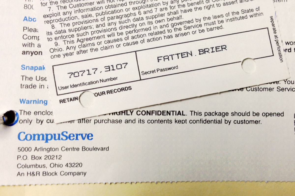 My CompuServe ID No.