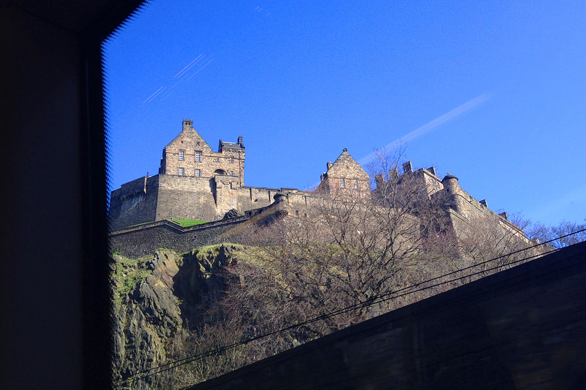 Edinburgh Castle from the Train