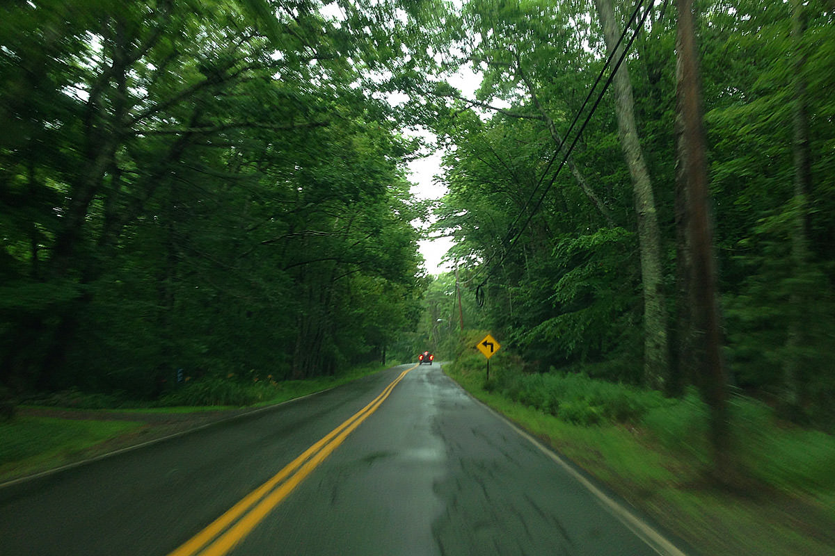 Rainy Maine Road Drive