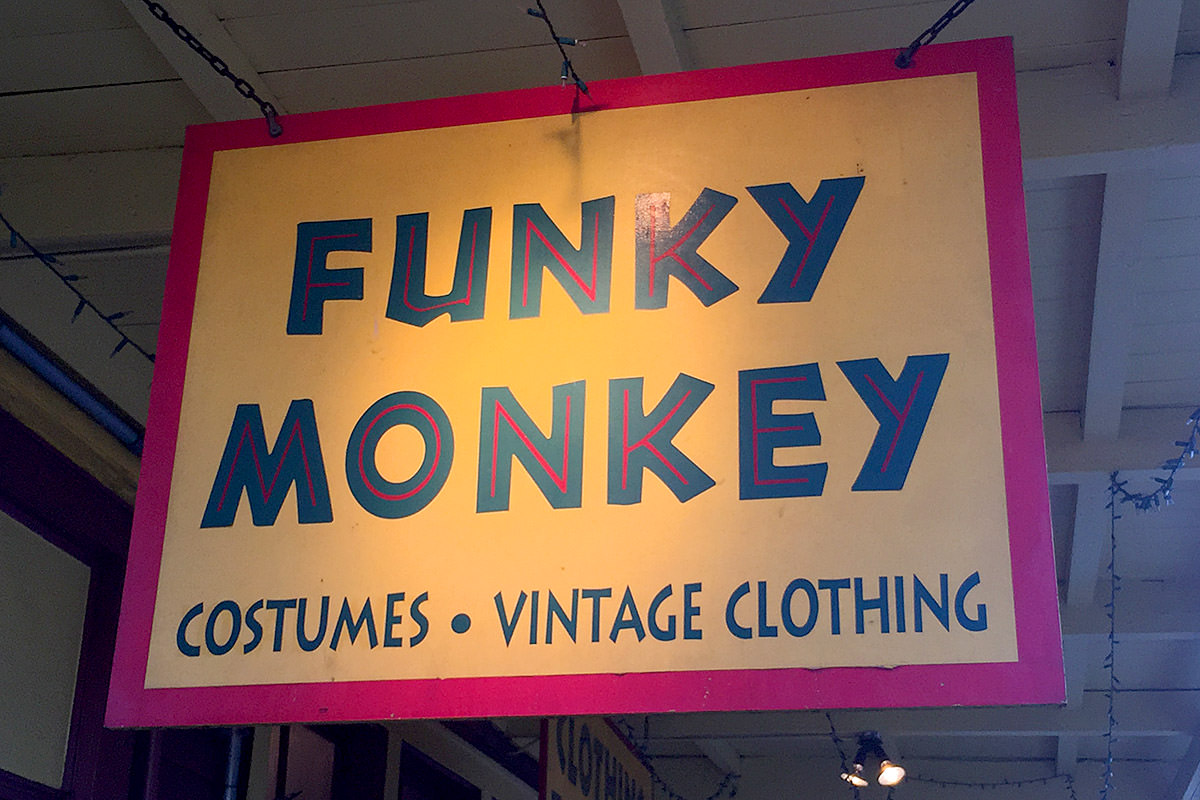 Shopping at Funky Monkey.