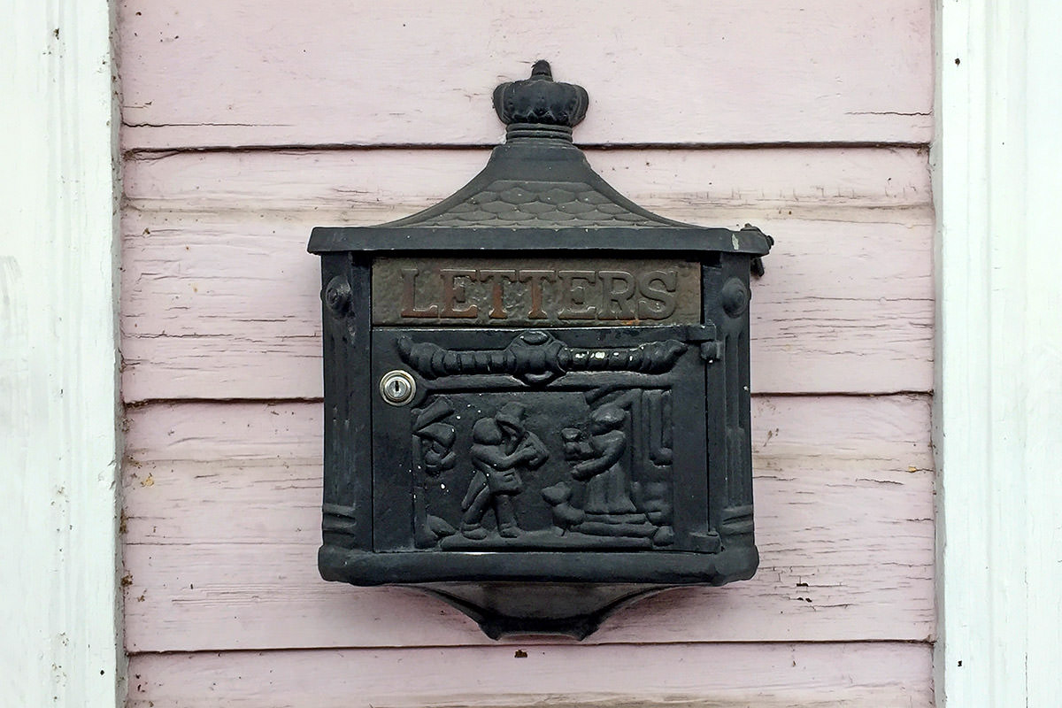 Cast Iron Mail Box.