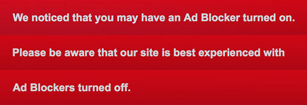 We noticed that you may have an Ad Blocker turned on. Please be aware that our site is best experiences with Ad Blockers turned off.