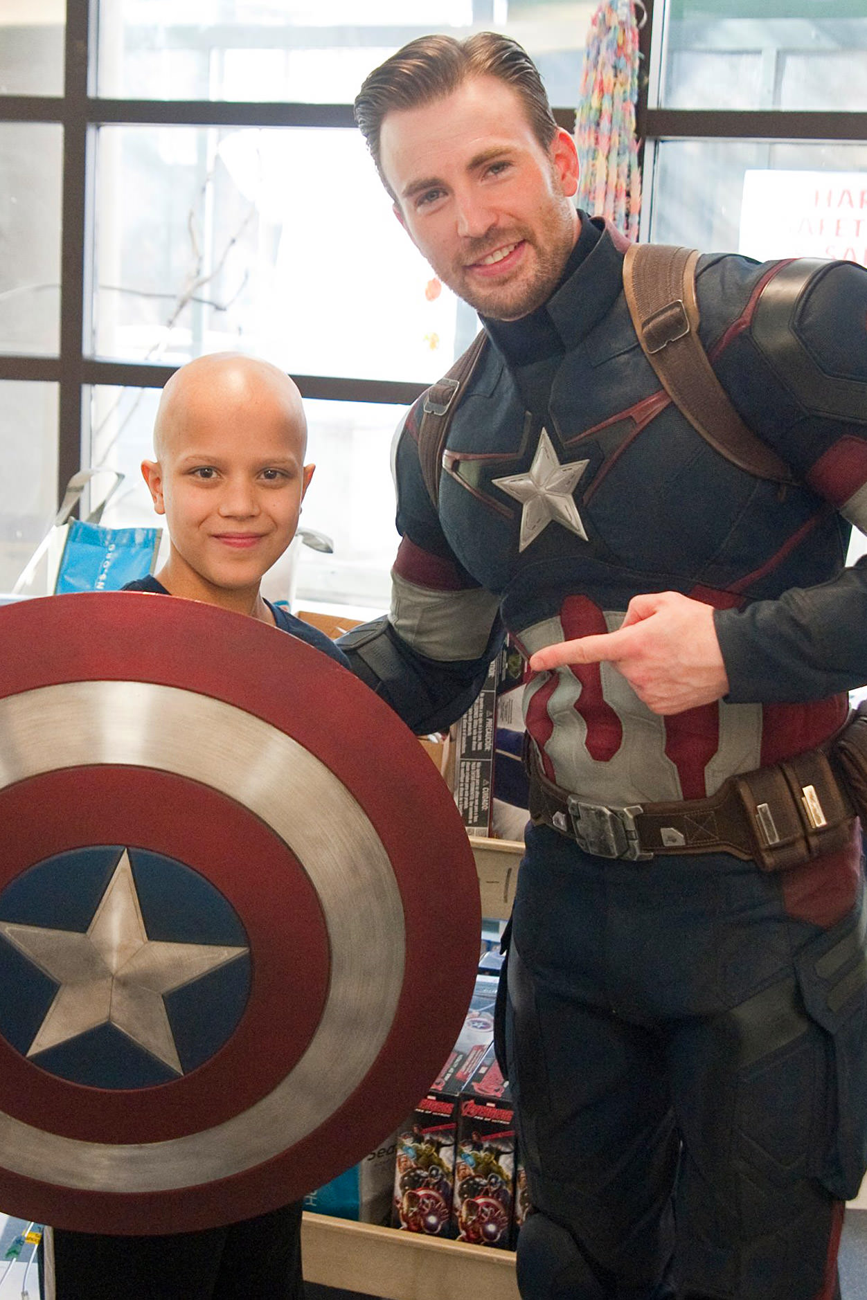 Captain America and Star Lord visit Seattle Children's Hospital