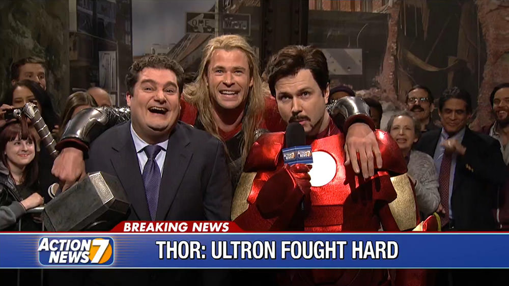 Thor Celebrates Victory Over Ultron on SNL