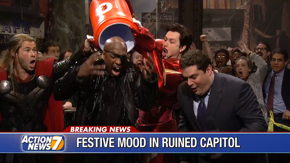 Thor Celebrates Victory Over Ultron on SNL