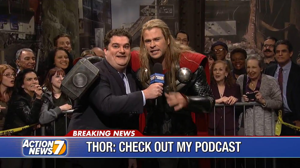 Thor Celebrates Victory Over Ultron on SNL