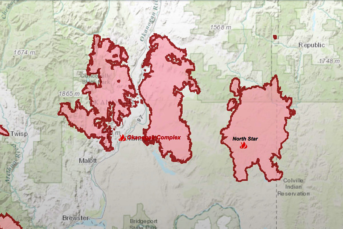 Okanogan Complex Fire Map