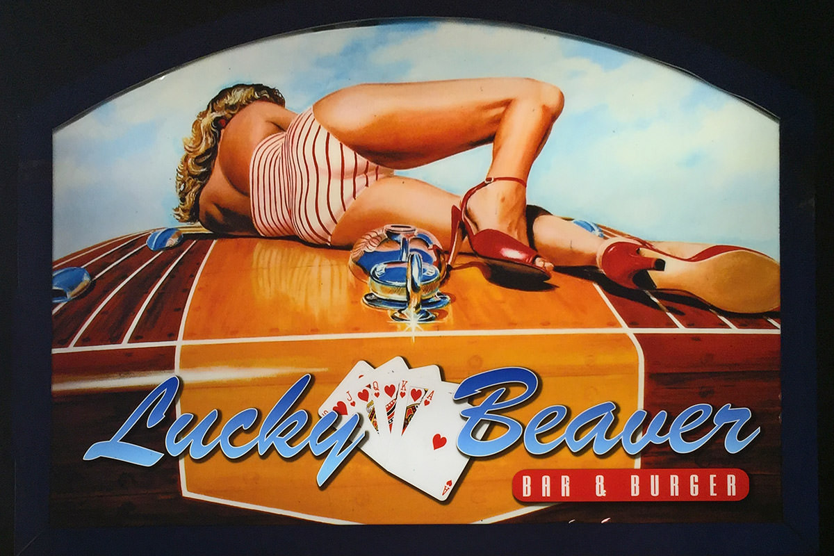 Lucky Beaver Sign