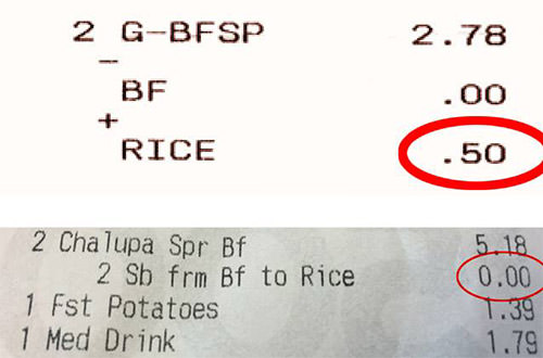 Taco Bell Receipts