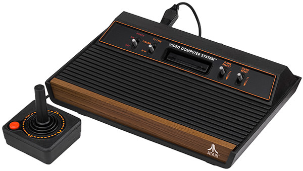 The Atari 2600 Video Game System with controllers!