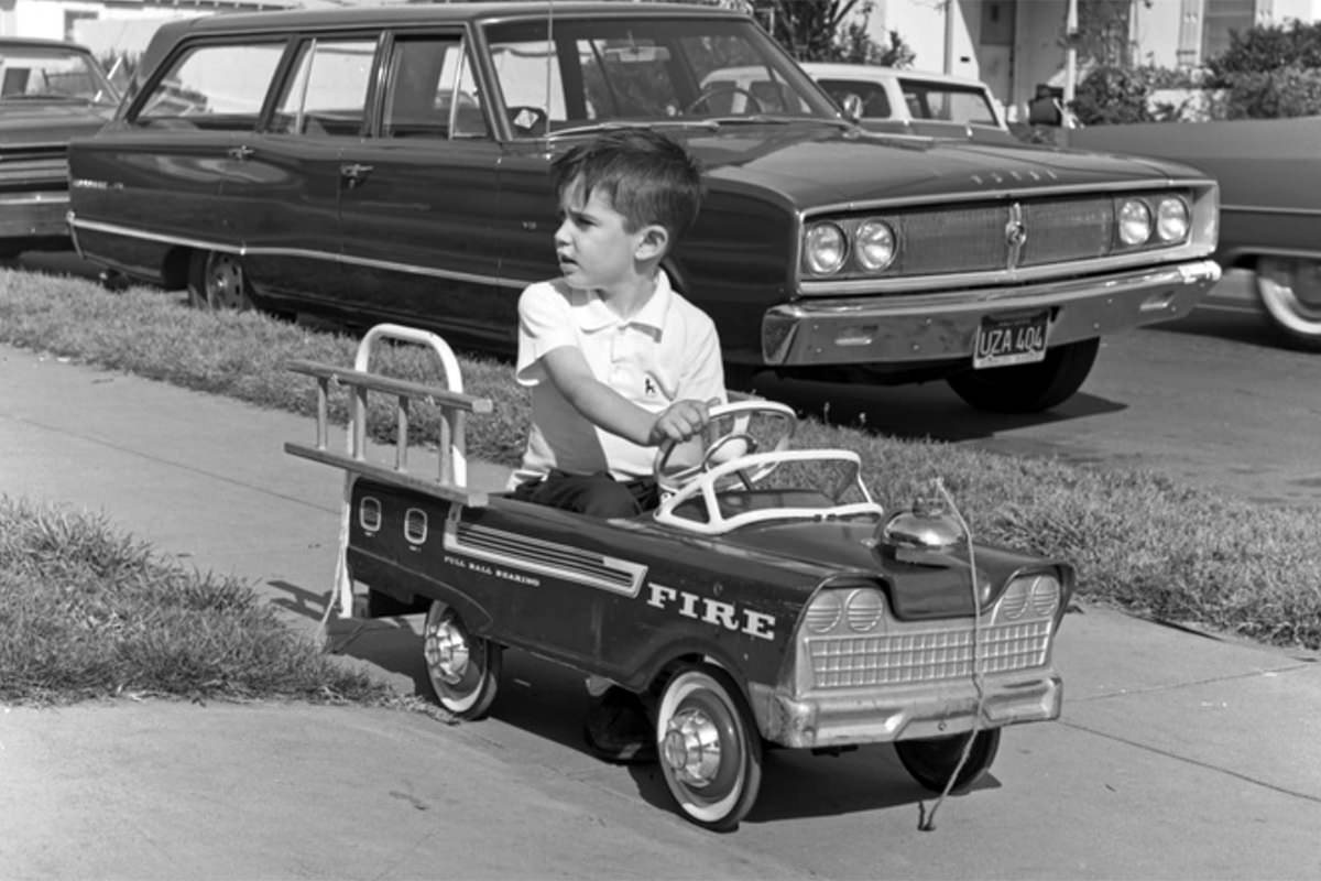 Lil' Dave in his fire truck