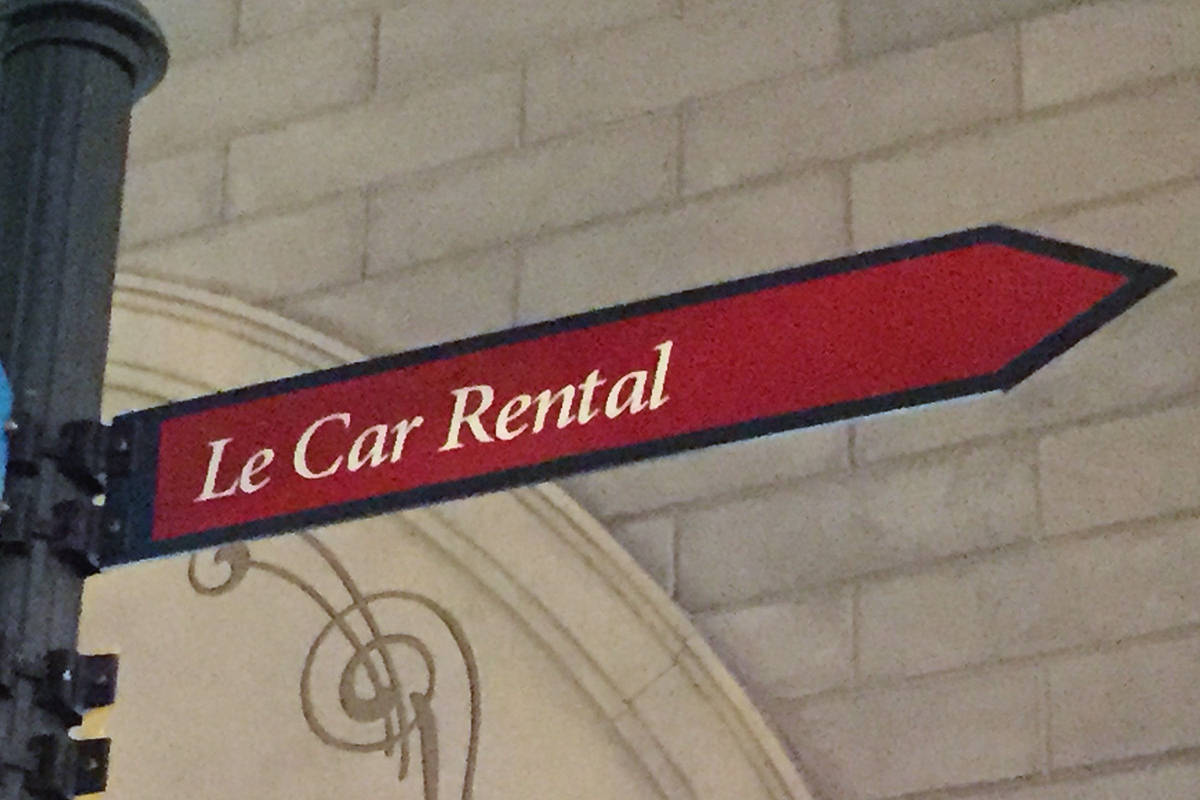 Le Car Rental Sign at Paris, Vegas