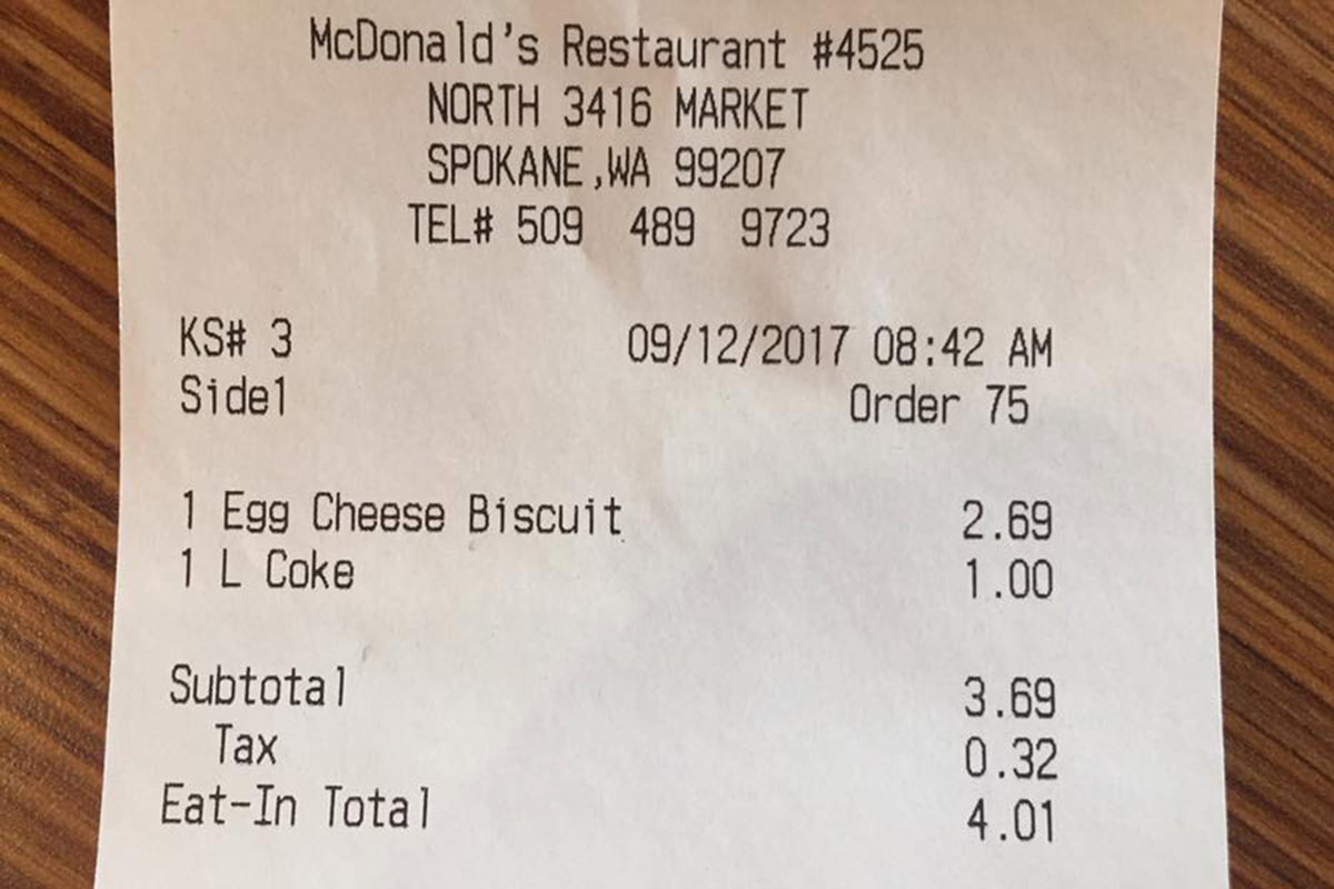 McDonald's Receipt