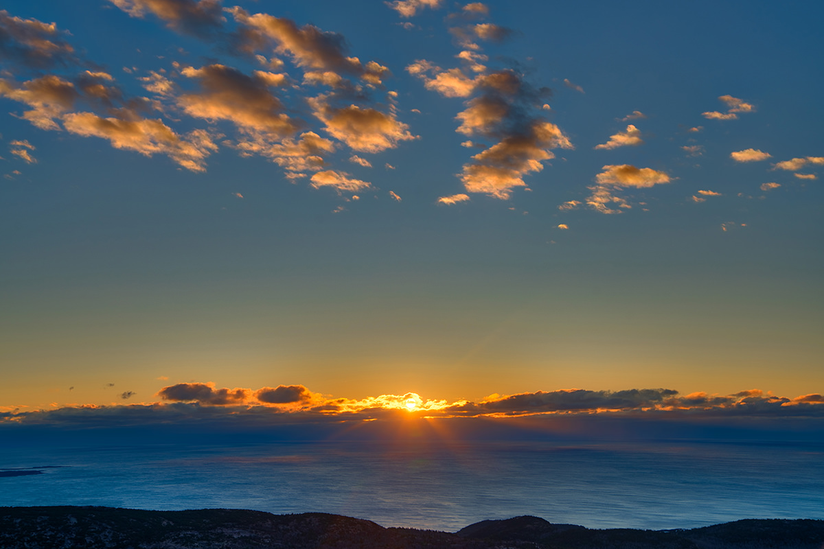 Sunrise from Cadillac Mountain in Acadia