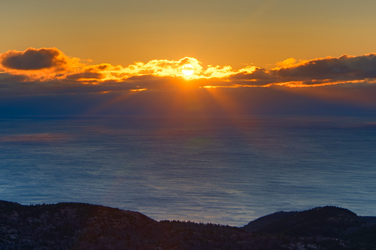 Sunrise from Cadillac Mountain in Acadia