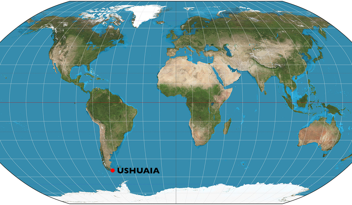 World Map Ushuaia