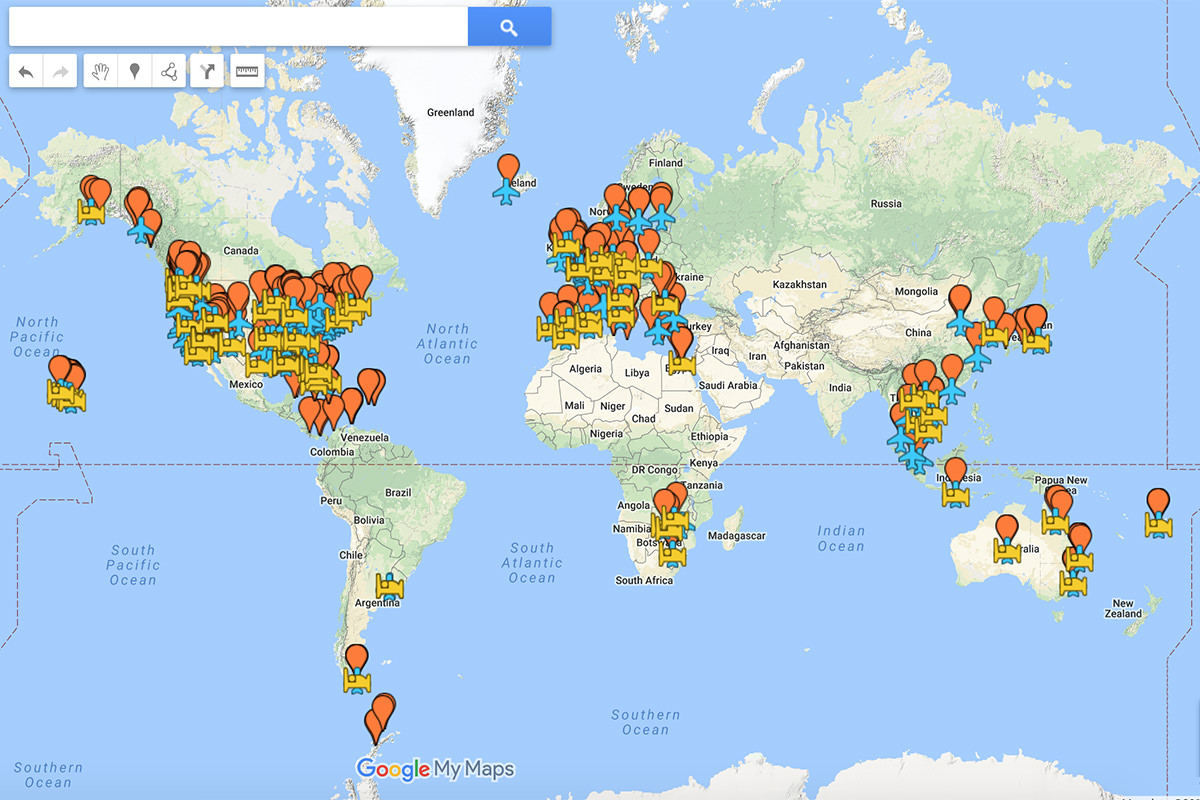 Dave's Travel Map