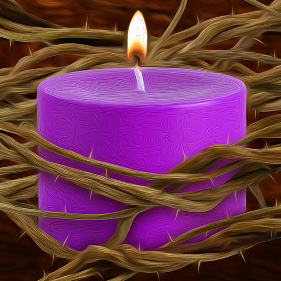 Candle and vines