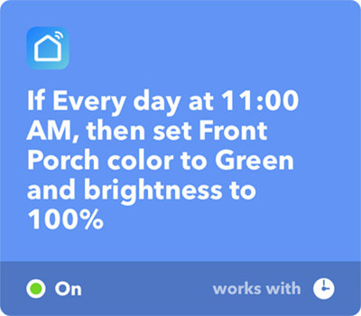 IFFT Set Driveway Light to Default Green Color
