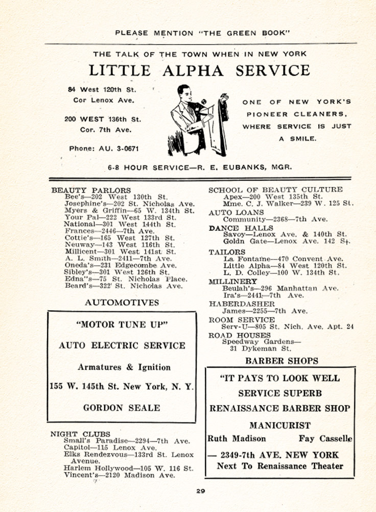 Page from the 1940 Edition of the Negro Motorist Green-Book