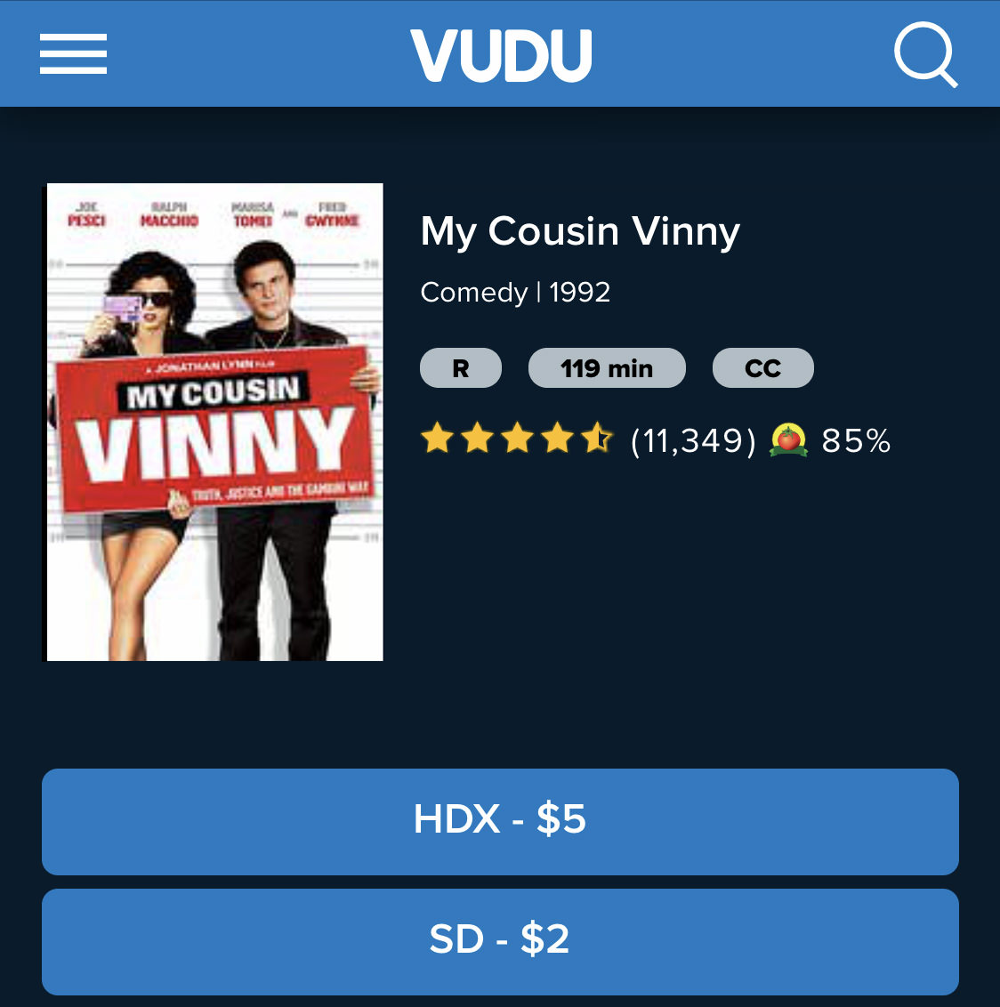 Vudu Purchase