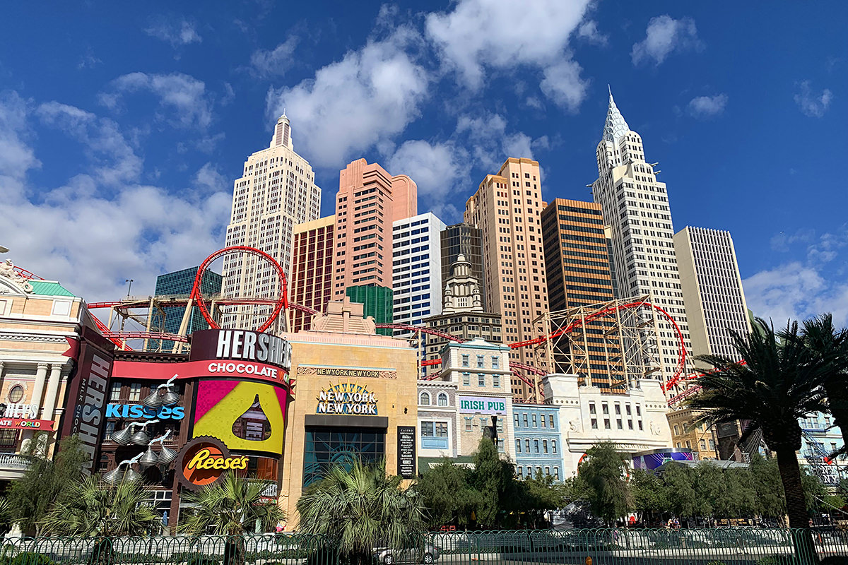 New York New York Hotel in Las Vegas on a Sunny Day!